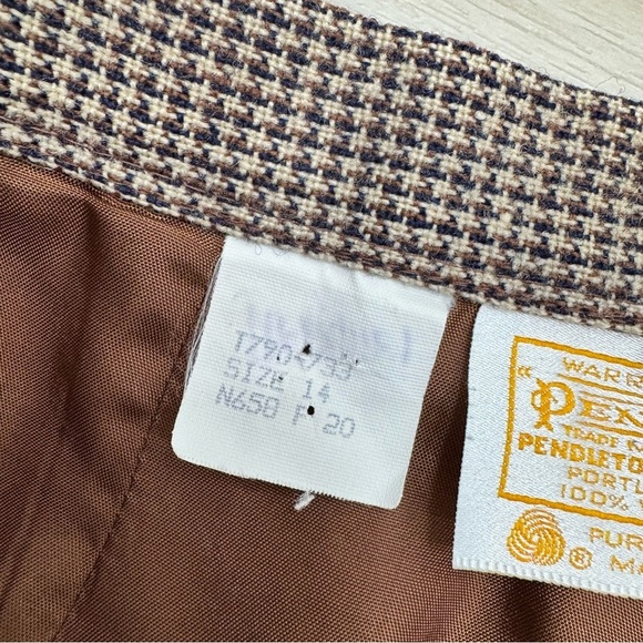 Pendleton Woolen Mills Deadstock 100% Virgin Wool Plaid Houndstooth High Rise - Picture 8 of 8